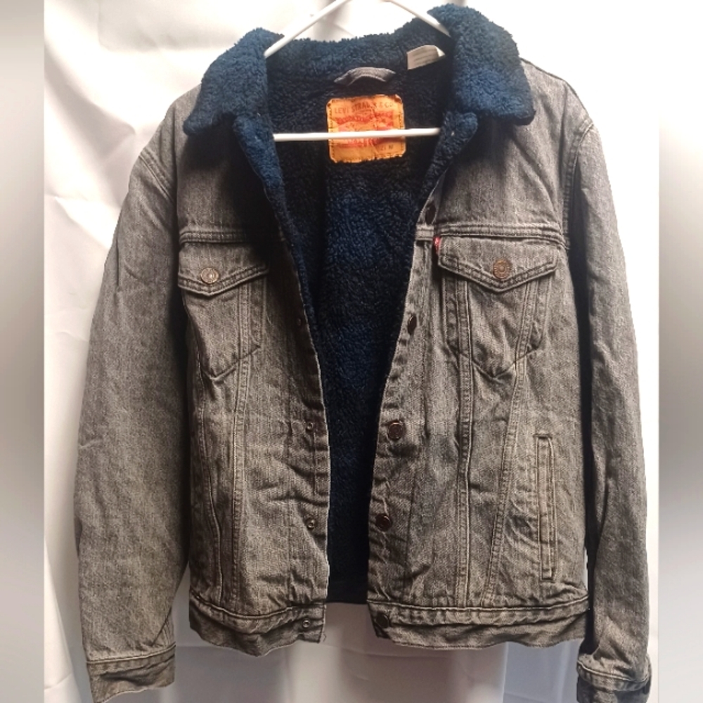 Levi's Gray Sherpa lined Denim Jacket